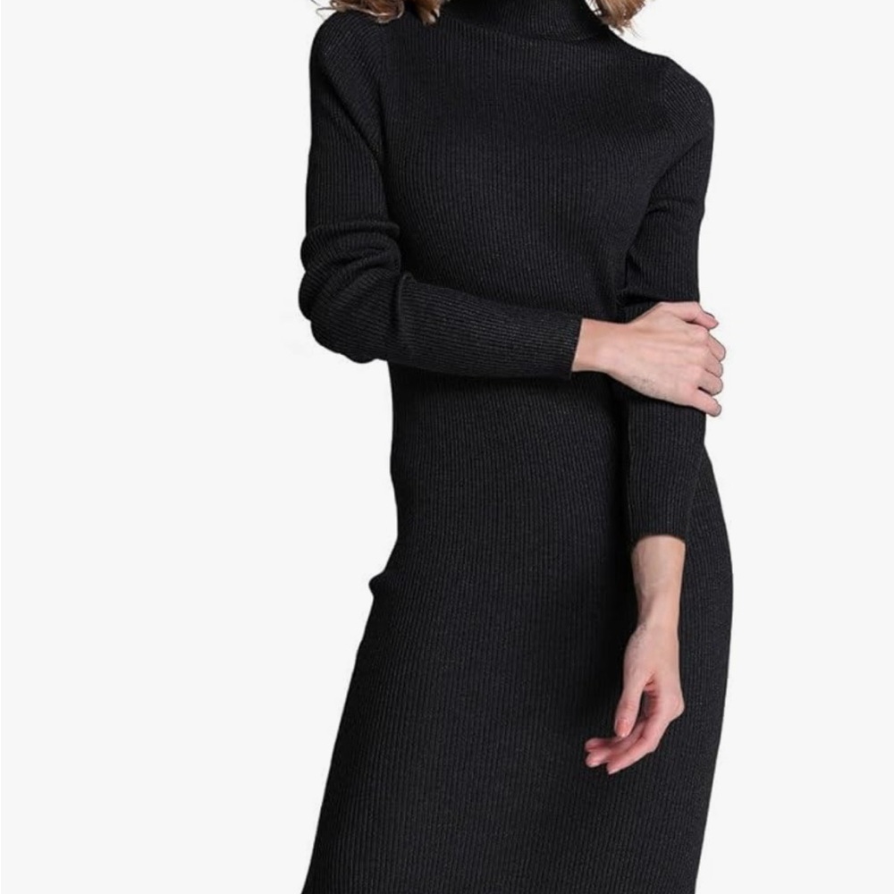 NWOT Chic Black Long Sleeve Sweater Dress